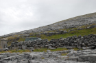 Exposures along margins of country road R477 of Dinantian Burren Limestone Formation. These Carboniferous limestons are composed of shallow water carbonates. Note the clints (limestone blocks) and grikes (joints and fractures) extensively enlarged by Pleistocene dissolution. Topography almost devoid of vegetation, though when it occurs it fills prominent grikes.